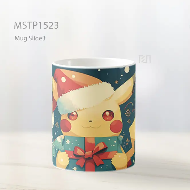 Kawaii Pikachu Hadiah Santa Mug MSTP1523 - All-side / Desain