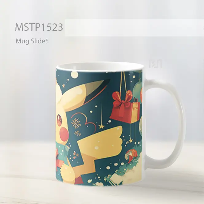 Kawaii Pikachu Hadiah Santa Mug MSTP1523 - All-side / Desain