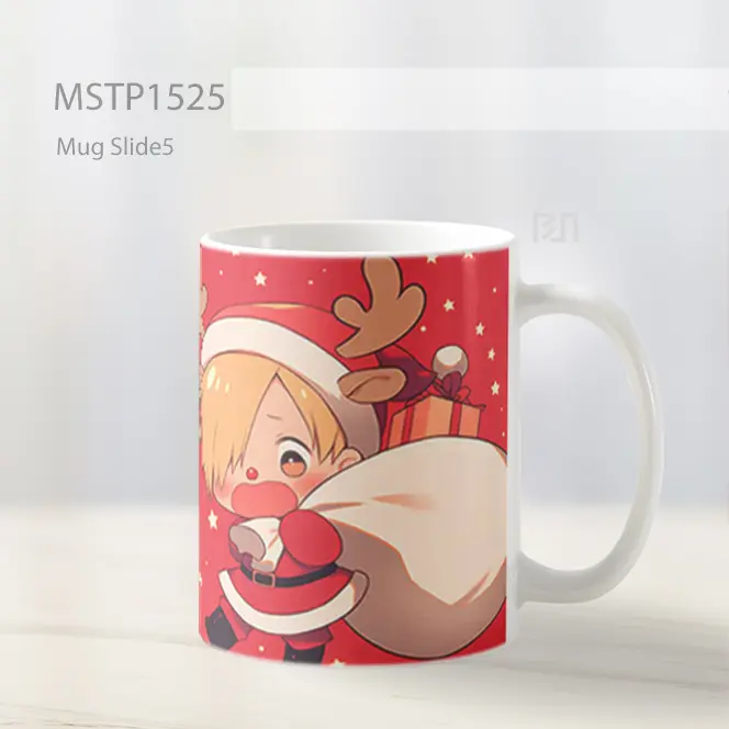 Kawaii Sanji Santa Tema Merah Mug MSTP1525 - All-side / Desain