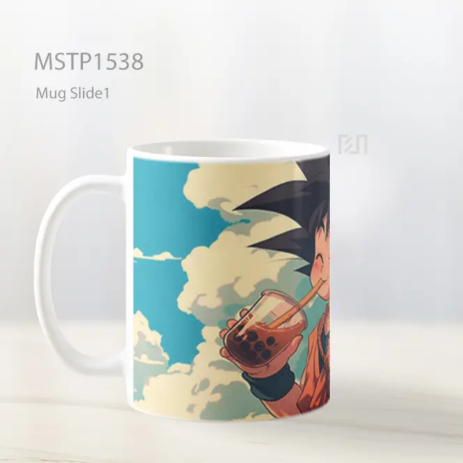 Kid Goku Minum Boba Mug MSTP1538 - All-side / Desain