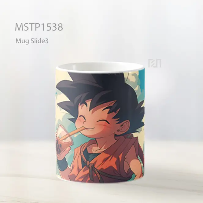 Kid Goku Minum Boba Mug MSTP1538 - All-side / Desain