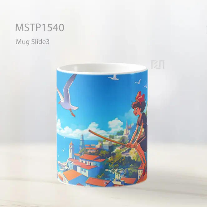 Kiki Ghibli Terbang Dengan Sapu Mug MSTP1540 - All-side / Desain