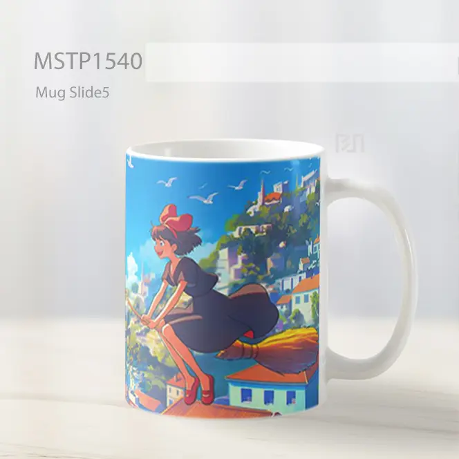 Kiki Ghibli Terbang Dengan Sapu Mug MSTP1540 - All-side / Desain