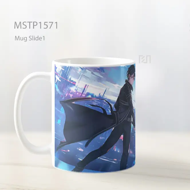 Kirito Blue Sword Futuristic Skyline Mug MSTP1571 - Tampak Kiri