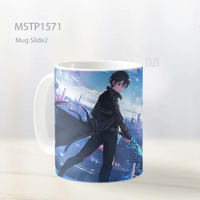 Kirito Blue Sword Futuristic Skyline Mug MSTP1571 - Tampak Kiri