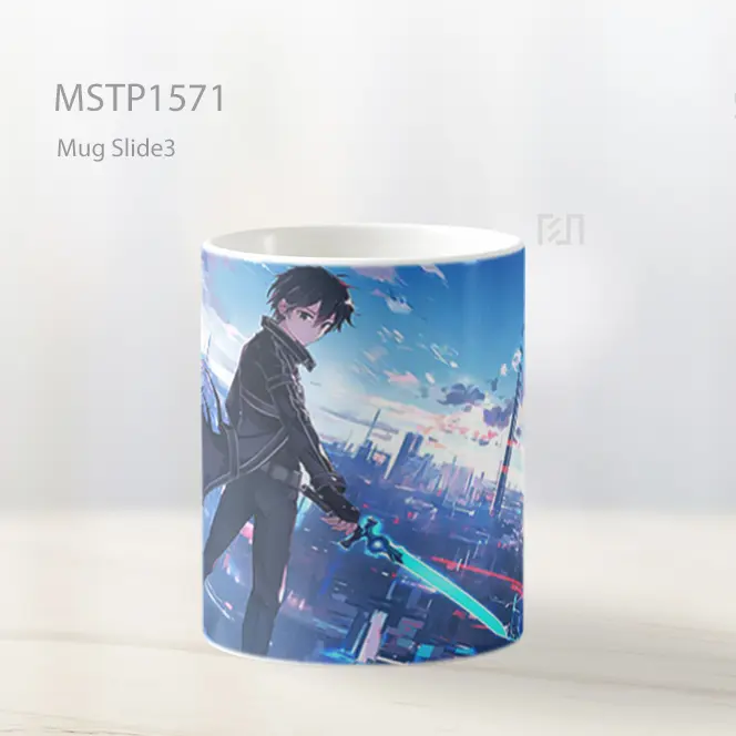 Kirito Blue Sword Futuristic Skyline Mug MSTP1571 - Tampak Kiri