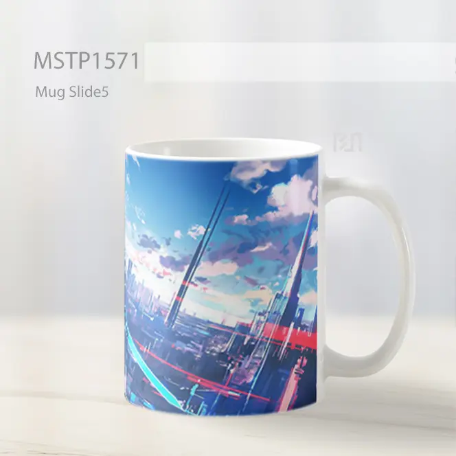 Kirito Blue Sword Futuristic Skyline Mug MSTP1571 - Tampak Kiri