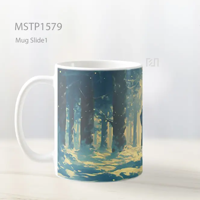 Kny Tanjiro Standing Snowy Forest Ultrawide Mug MSTP1579 - All-side / Desain
