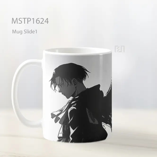 Levi Ackerman Black Wings Silhouette Attack On Titan Mug MSTP1624 - All-side / Desain