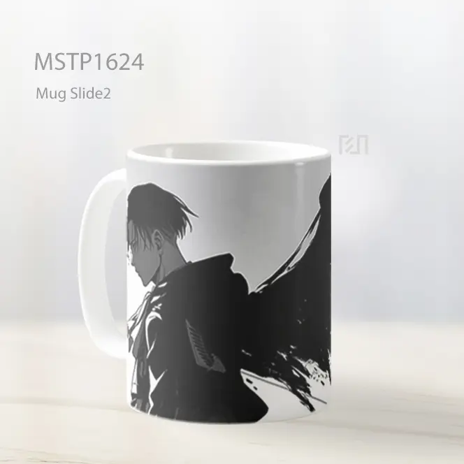 Levi Ackerman Black Wings Silhouette Attack On Titan Mug MSTP1624 - All-side / Desain