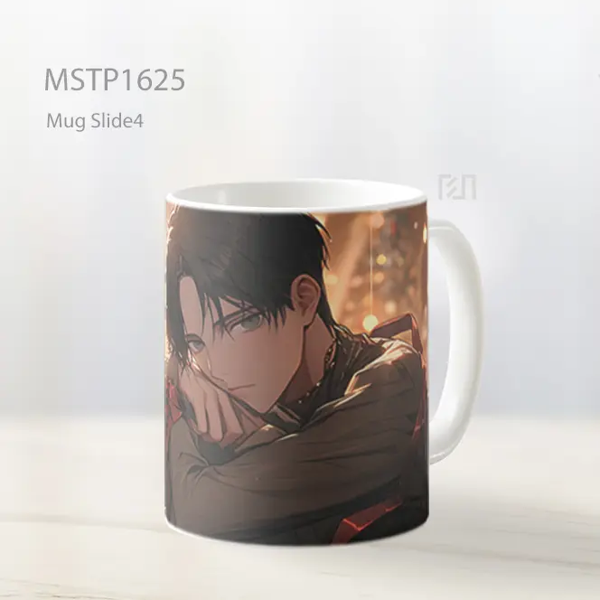 Levi Ackerman Dengan Hadiah Natal Mug MSTP1625