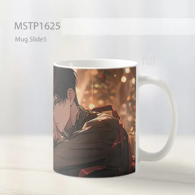 Levi Ackerman Dengan Hadiah Natal Mug MSTP1625 - All-side / Desain