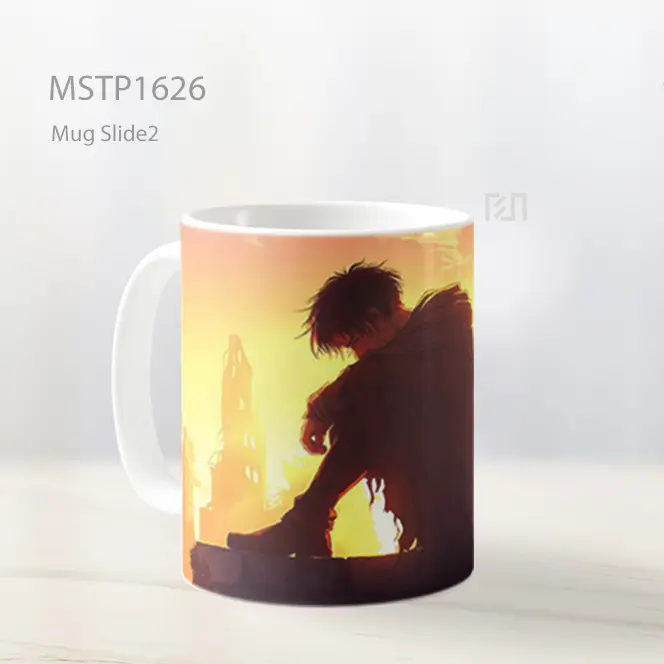 Levi Ackerman Duduk Di Reruntuhan Mug MSTP1626 - All-side / Desain