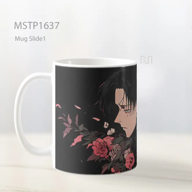 Levi Ackerman Mawar Hitam Mug MSTP1637 - All-side / Desain