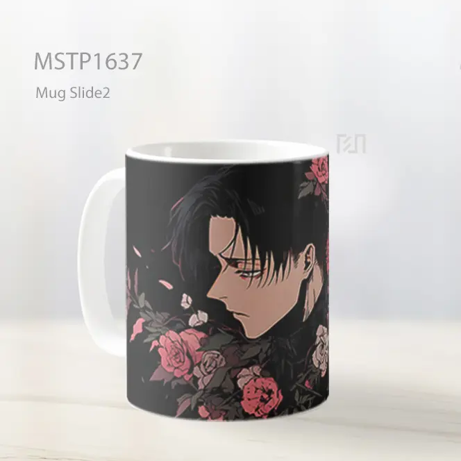 Levi Ackerman Mawar Hitam Mug MSTP1637 - All-side / Desain