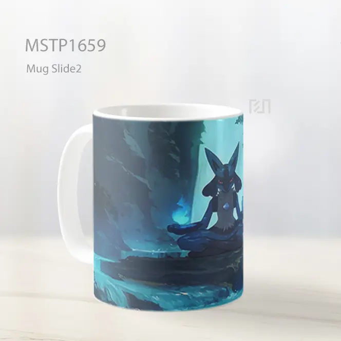 Lucario Meditasi Aura Di Hutan Mug MSTP1659 - All-side / Desain
