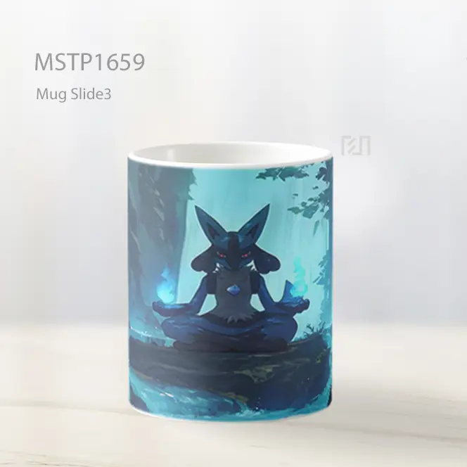 Lucario Meditasi Aura Di Hutan Mug MSTP1659 - All-side / Desain