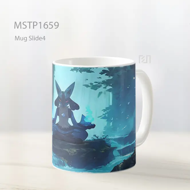 Lucario Meditasi Aura Di Hutan Mug MSTP1659