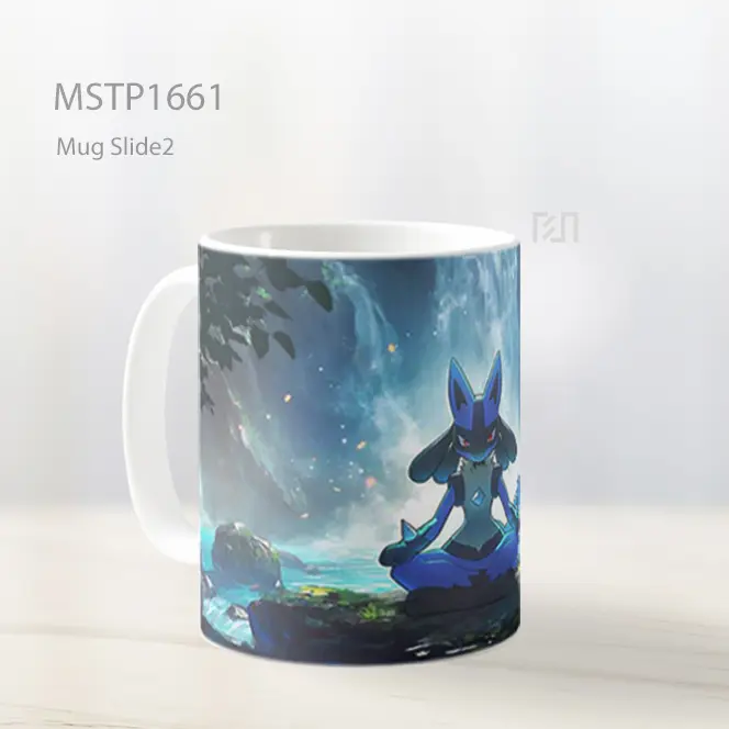 Lucario Pokemon Meditasi Air Terjun Mug MSTP1661 - All-side / Desain
