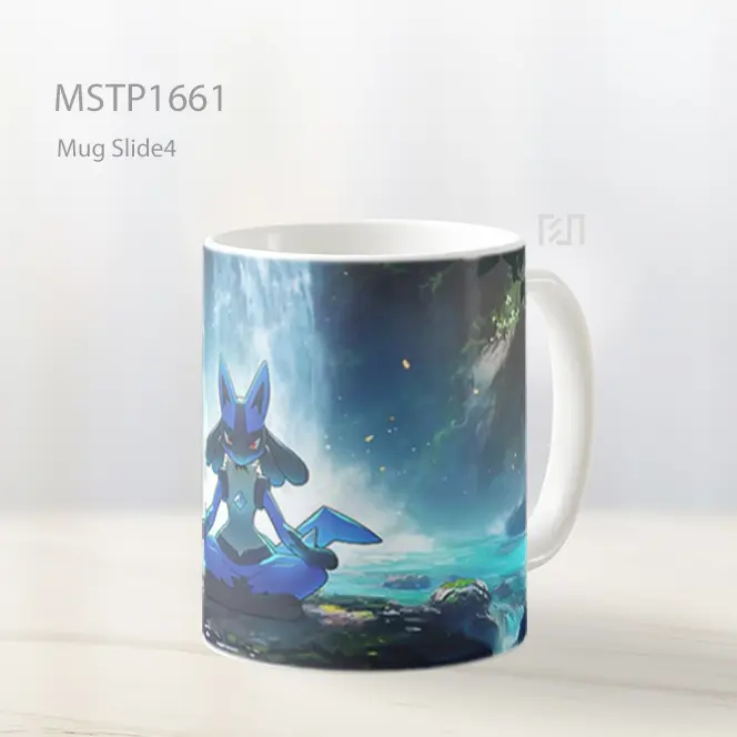 Lucario Pokemon Meditasi Air Terjun Mug MSTP1661