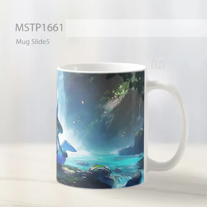 Lucario Pokemon Meditasi Air Terjun Mug MSTP1661 - All-side / Desain