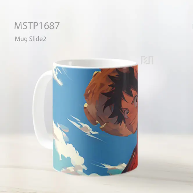 Luffy Gaya Seni Langit Biru Mug MSTP1687 - All-side / Desain