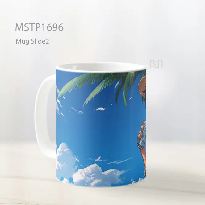 Luffy Istirahat Jus Di Bawah Pohon Kelapa Mug MSTP1696 - All-side / Desain