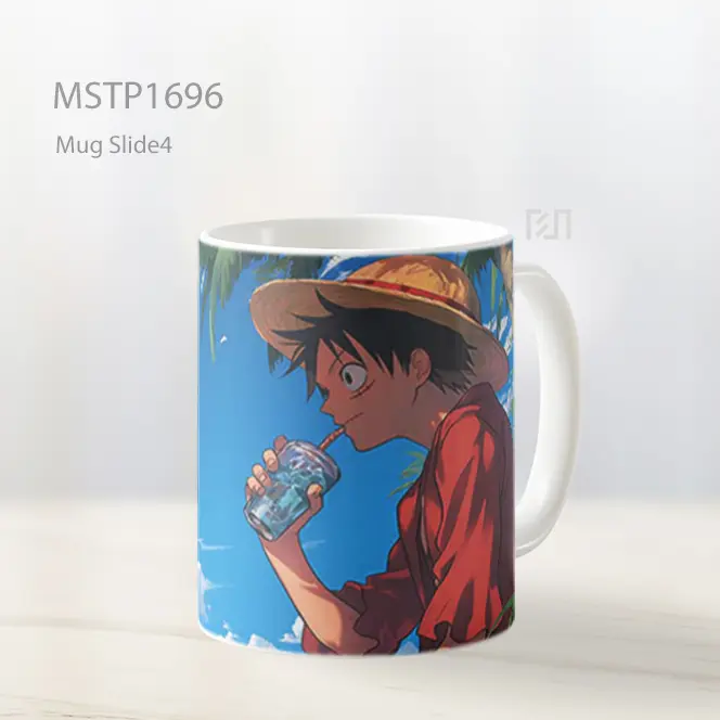 Luffy Istirahat Jus Di Bawah Pohon Kelapa Mug MSTP1696