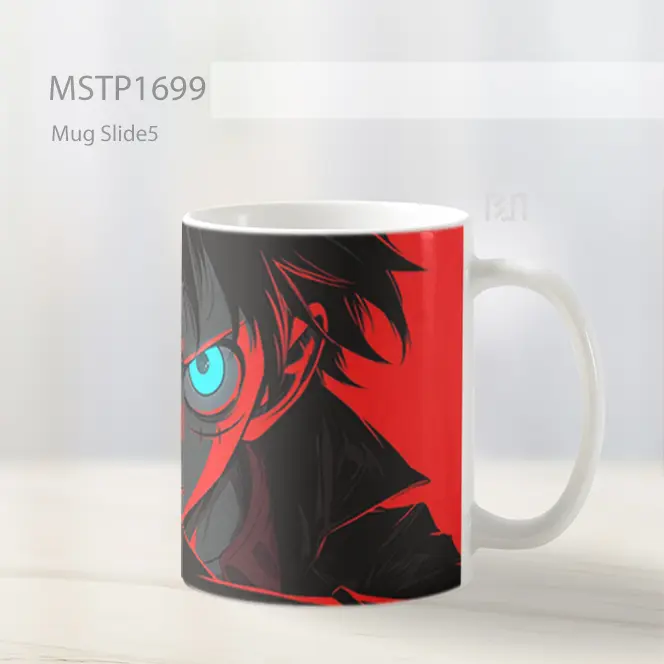 Luffy Mata Biru Cahaya Merah Gelap Mug MSTP1699 - All-side / Desain