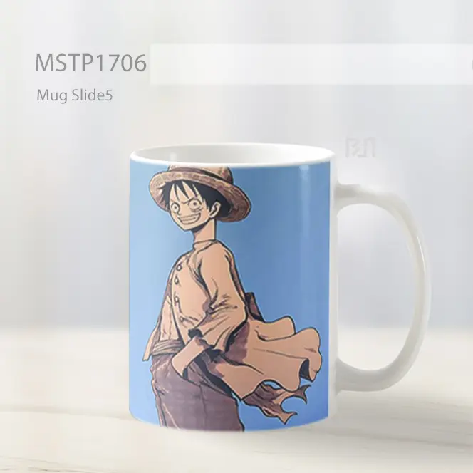Luffy Minimal Blue Background Mug MSTP1706 - All-side / Desain