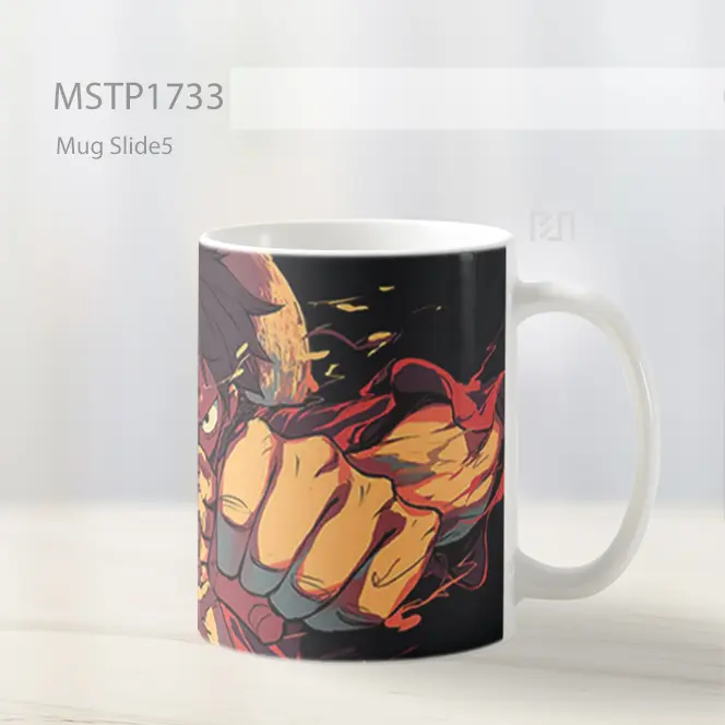 Luffy Pukulan Epik One Piece Mug MSTP1733 - All-side / Desain
