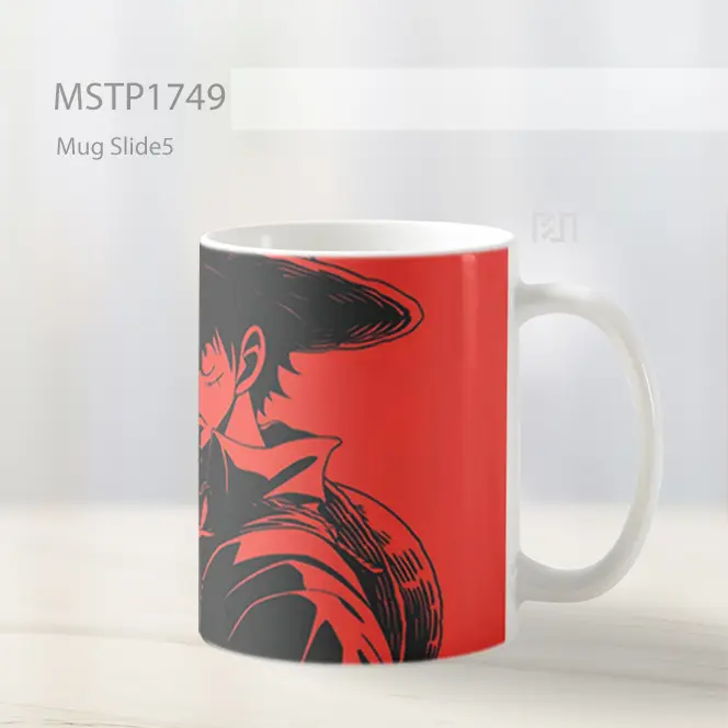 Luffy Siluet Merah Hitam Mug MSTP1749 - All-side / Desain