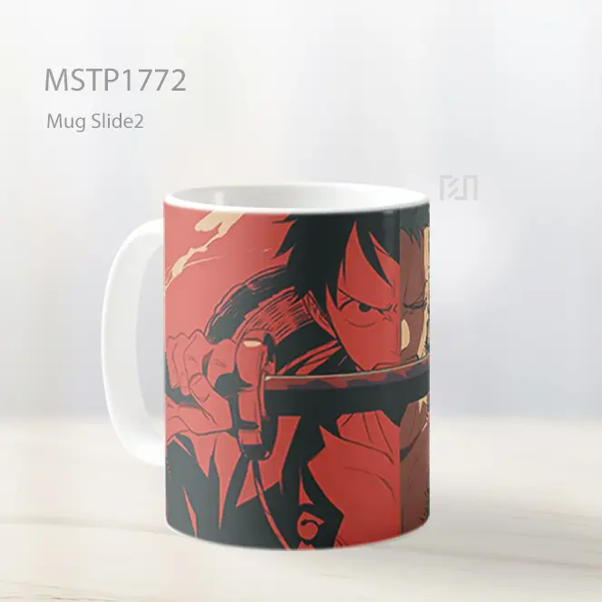 Luffy Zoro One Piece Red Blue Split Sword Mug MSTP1772 - All-side / Desain