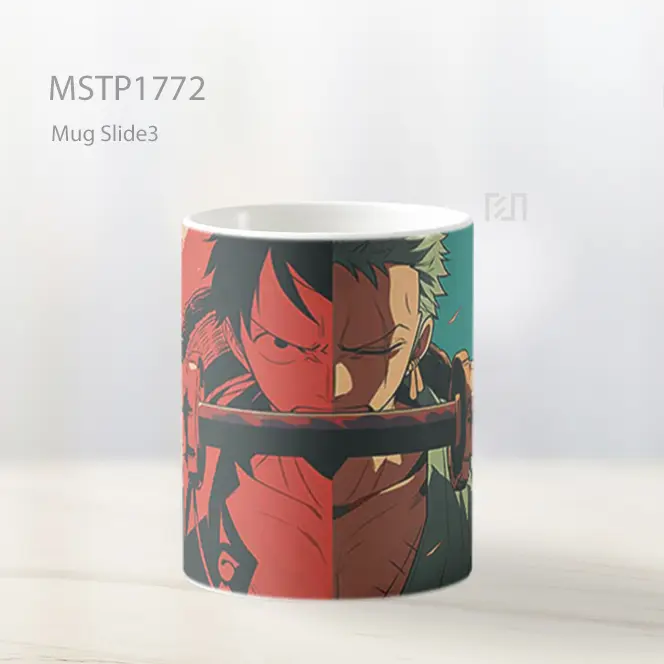 Luffy Zoro One Piece Red Blue Split Sword Mug MSTP1772 - All-side / Desain