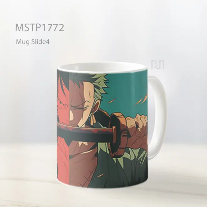 Luffy Zoro One Piece Red Blue Split Sword Mug MSTP1772