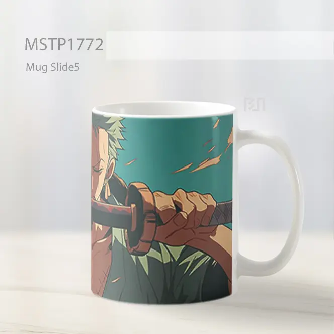 Luffy Zoro One Piece Red Blue Split Sword Mug MSTP1772 - All-side / Desain