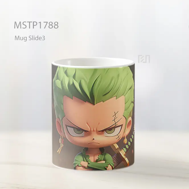Mainan Plastik Roronoa Zoro Mug MSTP1788 - All-side / Desain