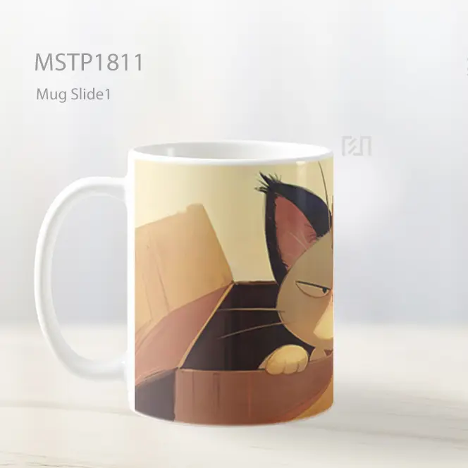 Meowth Kotak Sikap Lucu Mug MSTP1811 - All-side / Desain