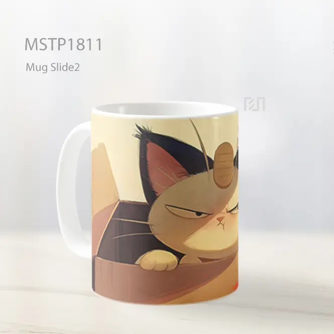 Meowth Kotak Sikap Lucu Mug MSTP1811 - All-side / Desain
