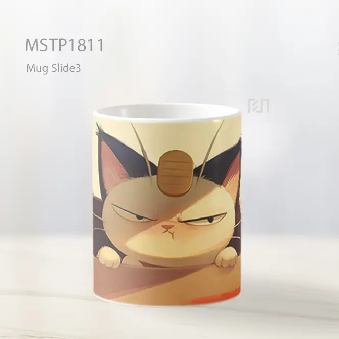 Meowth Kotak Sikap Lucu Mug MSTP1811 - All-side / Desain