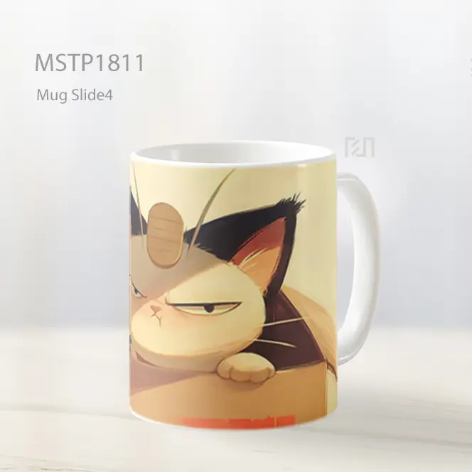 Meowth Kotak Sikap Lucu Mug MSTP1811