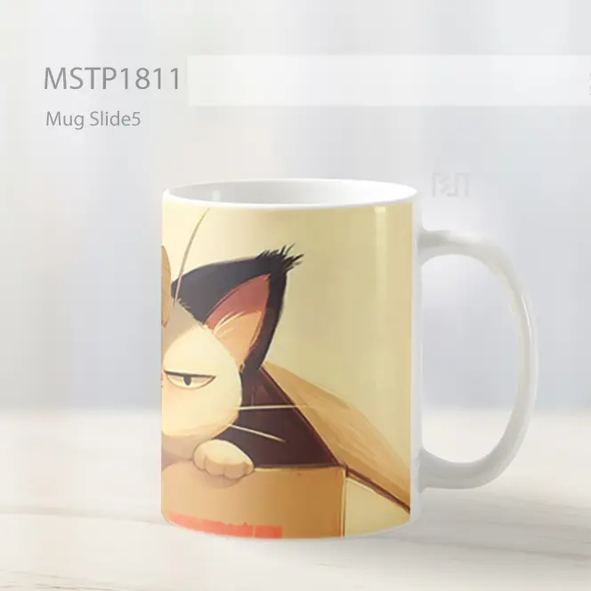 Meowth Kotak Sikap Lucu Mug MSTP1811 - All-side / Desain