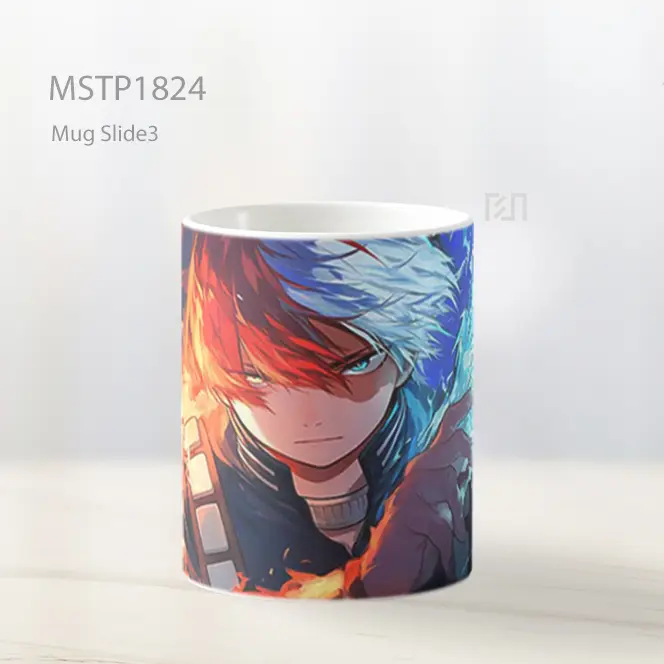 Mha Shoto Todoroki Setengah Dingin Setengah Panas Mug MSTP1824 - Tampak Tengah
