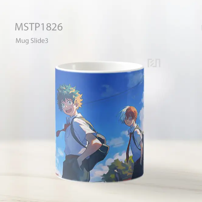 Midoriya Dan Todoroki Berjalan Ke Sekolah Mug MSTP1826 - All-side / Desain