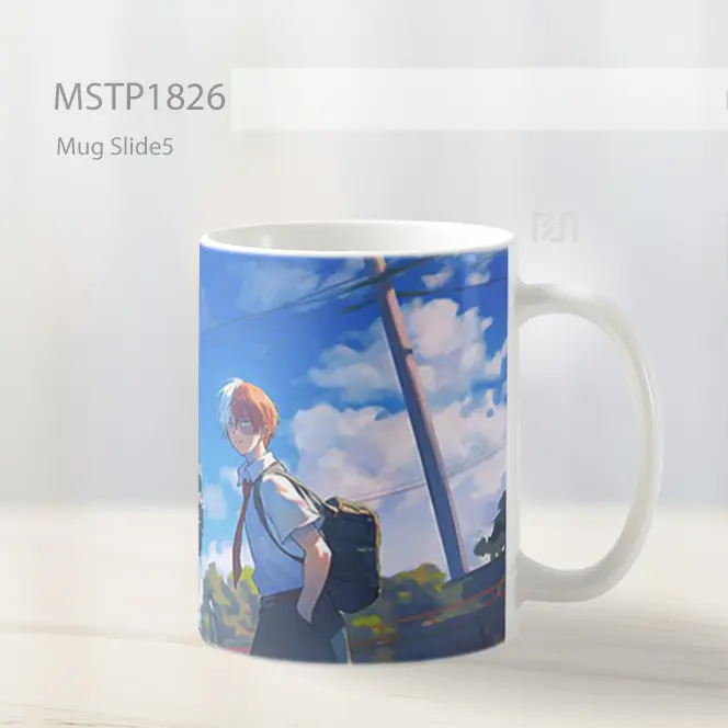 Midoriya Dan Todoroki Berjalan Ke Sekolah Mug MSTP1826 - All-side / Desain