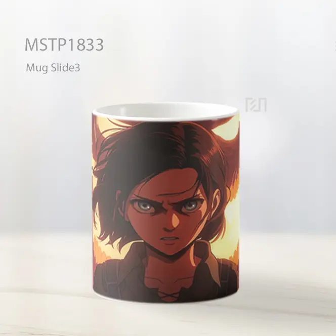 Mikasa Ackerman Aot Latar Terbakar Mug MSTP1833 - All-side / Desain