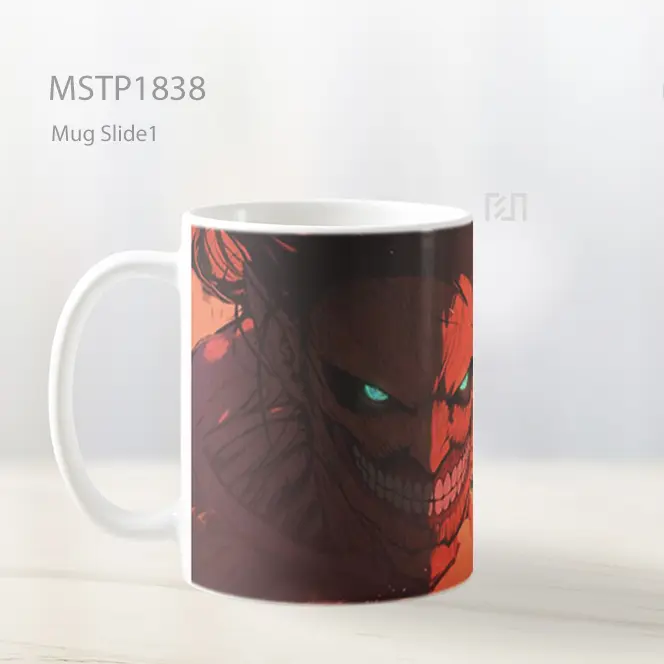 Mikasa Ackerman Menghadap Colossal Titan Mug MSTP1838 - All-side / Desain