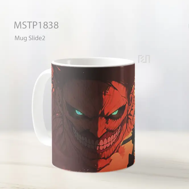 Mikasa Ackerman Menghadap Colossal Titan Mug MSTP1838 - All-side / Desain