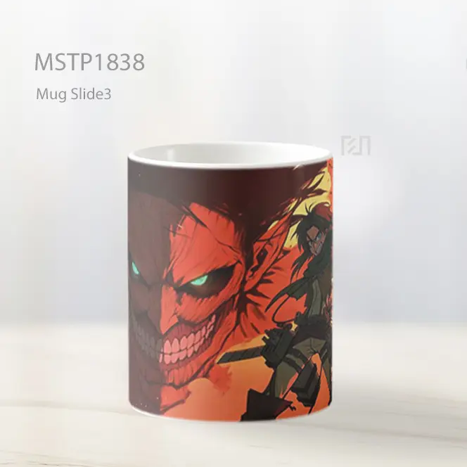 Mikasa Ackerman Menghadap Colossal Titan Mug MSTP1838 - All-side / Desain