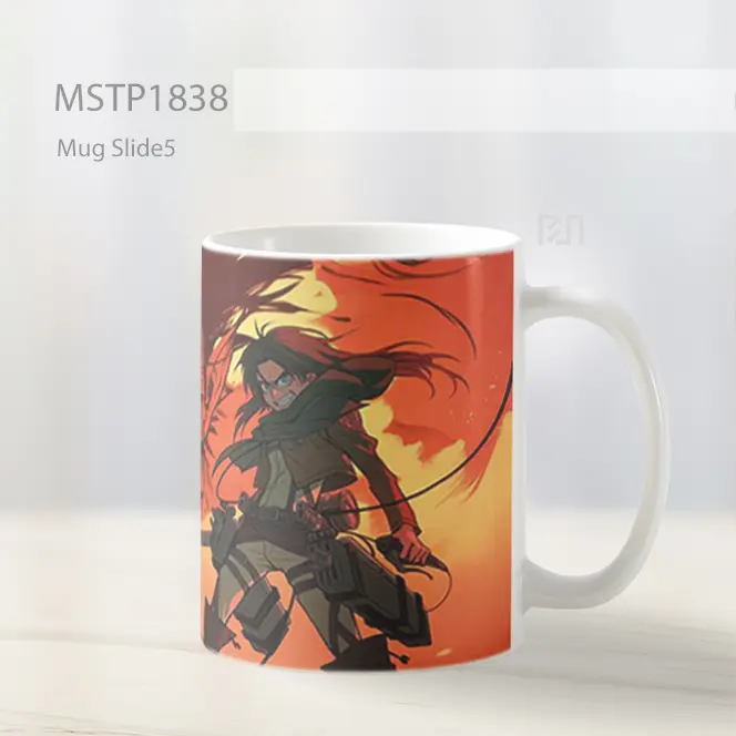 Mikasa Ackerman Menghadap Colossal Titan Mug MSTP1838 - All-side / Desain